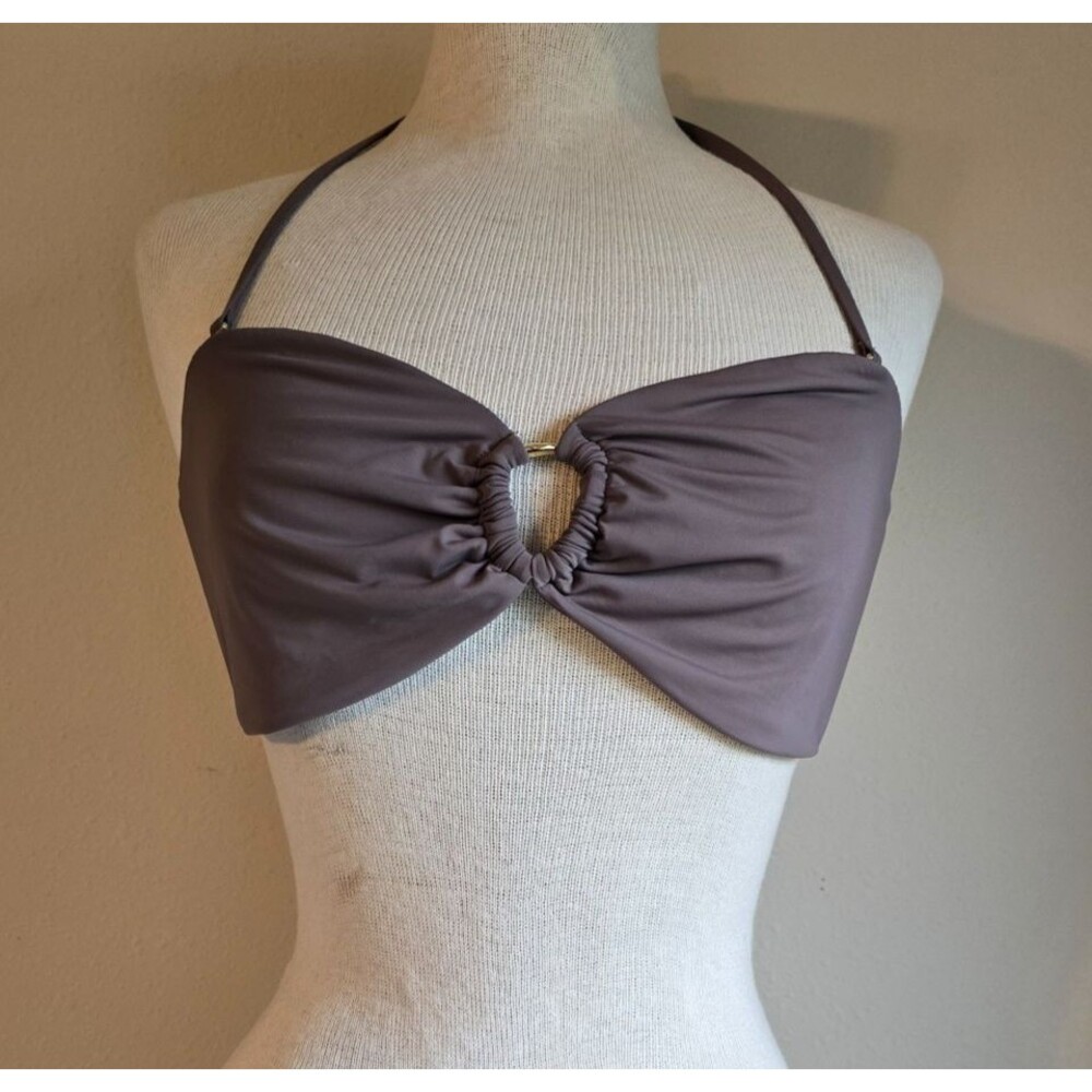 NEW Riot Swim Pyla Bikini Top in mystic taupe mauve size large NWOT